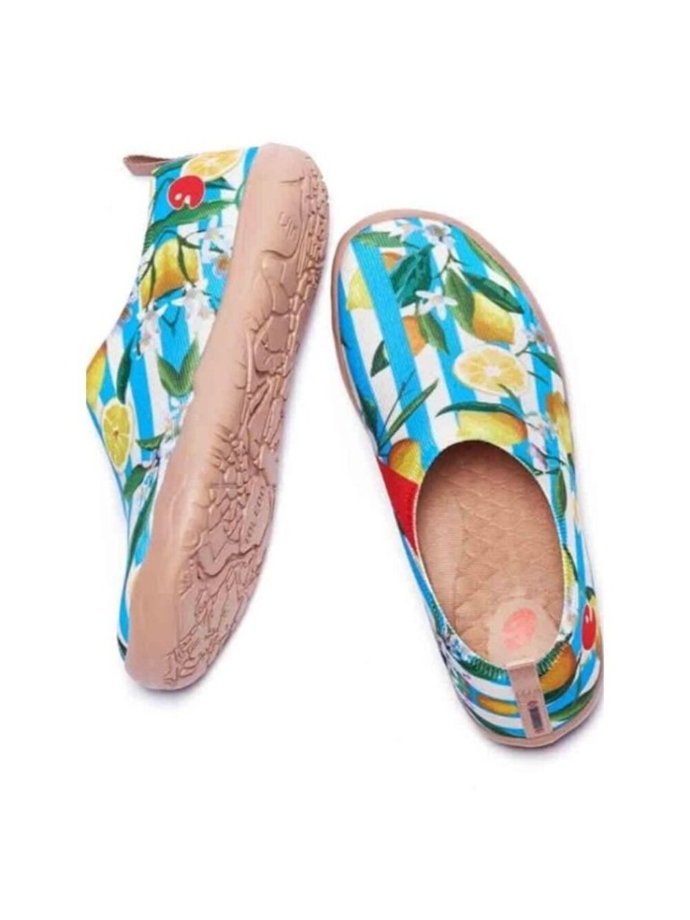 UIN Slip On Shoes Knitted Upper Loafers Lemon Summer Womens Size 8